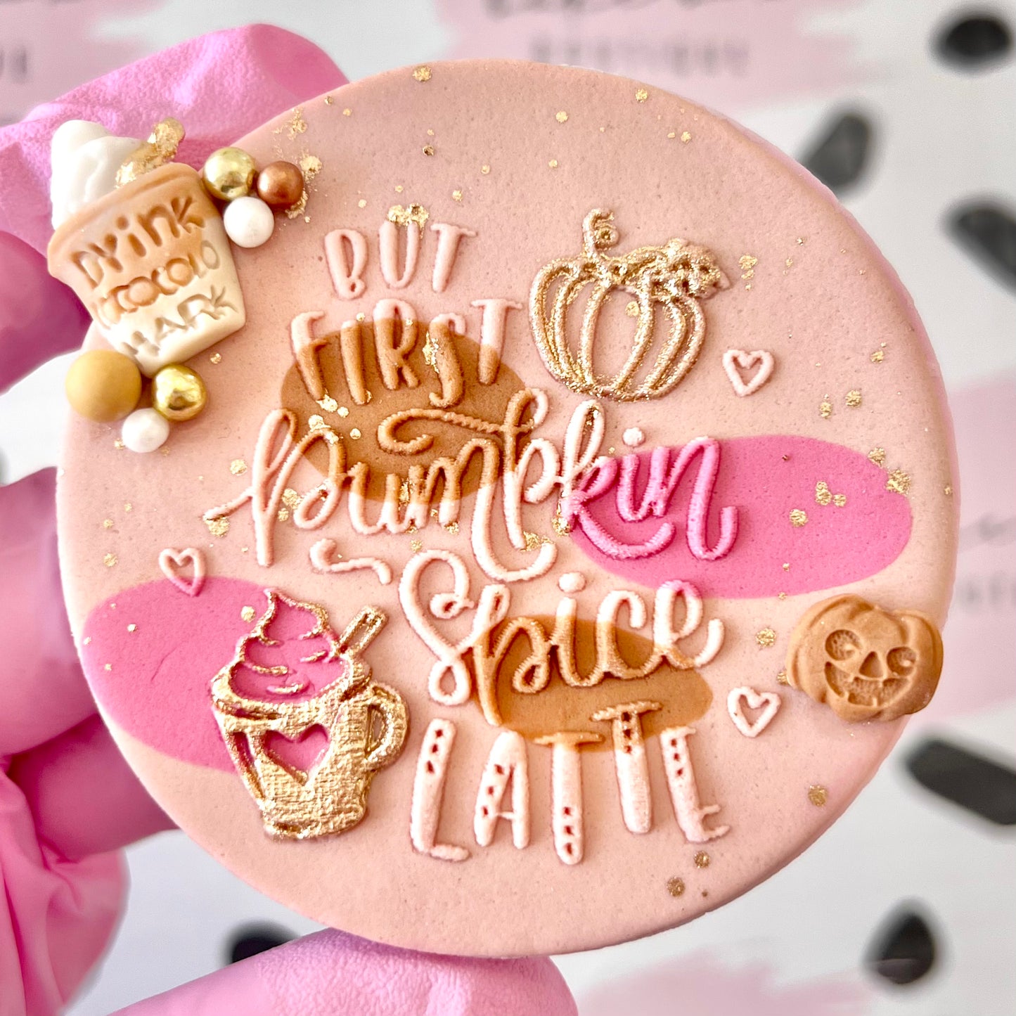 BUT FIRST PUMPKIN SPICE LATTE - RAISED EMBOSSER