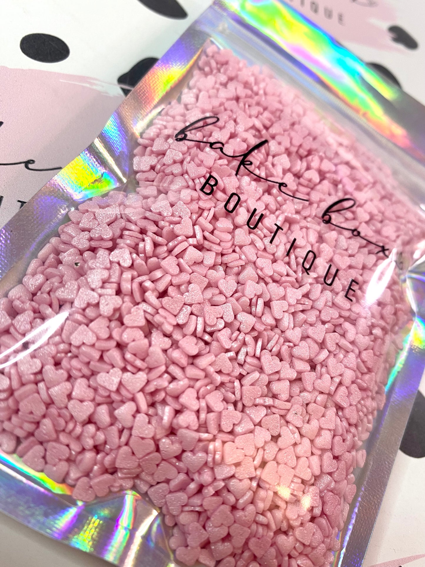 MINI BABY PINK SHIMMER HEARTS