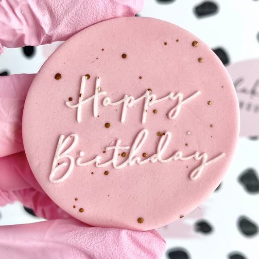 HAPPY BIRTHDAY SCRIPT - RAISED EMBOSSER