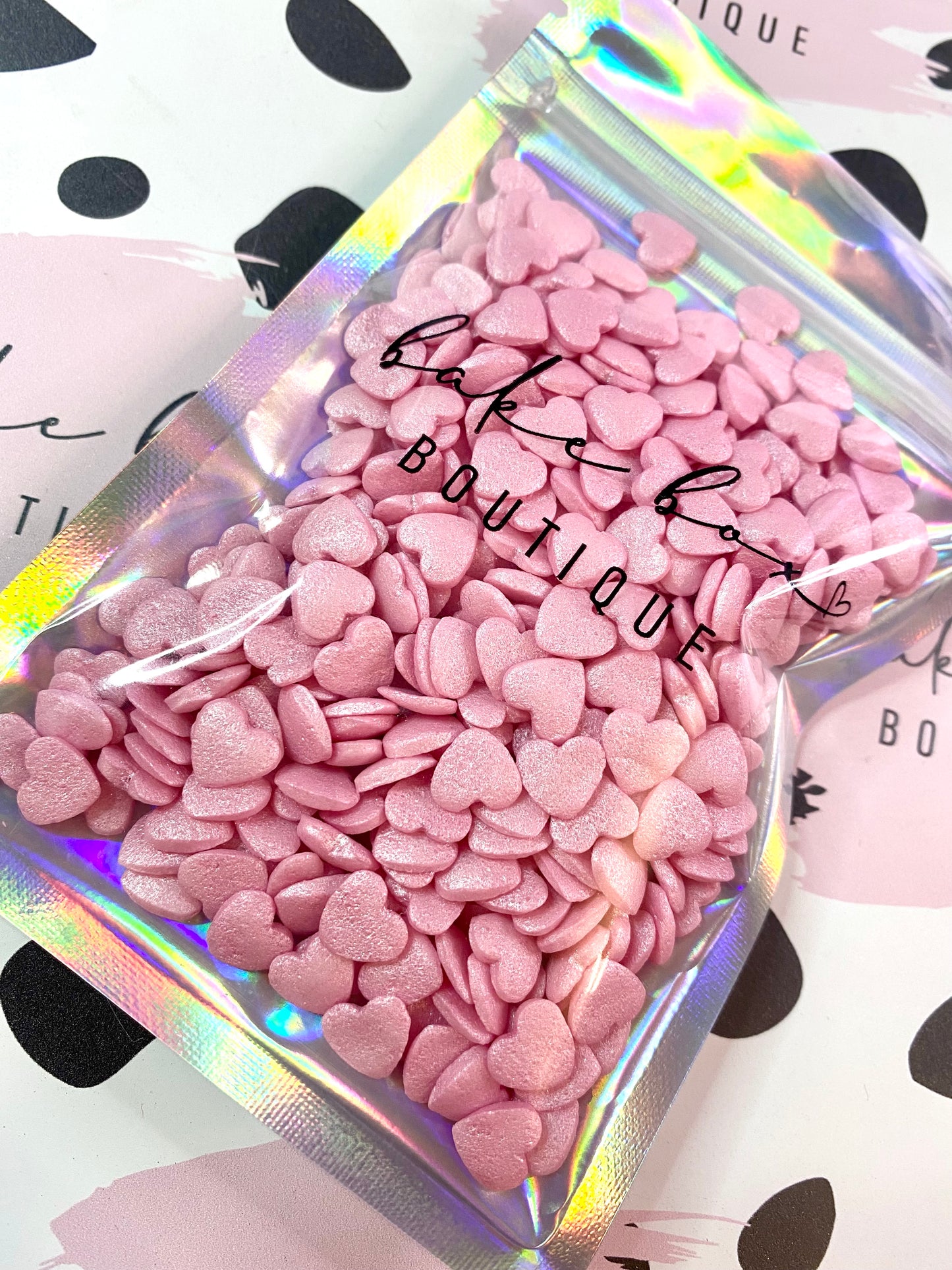 BABY PINK SHIMMER HEARTS