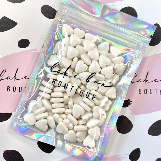 LARGE WHITE HEARTS - SPRINKLES
