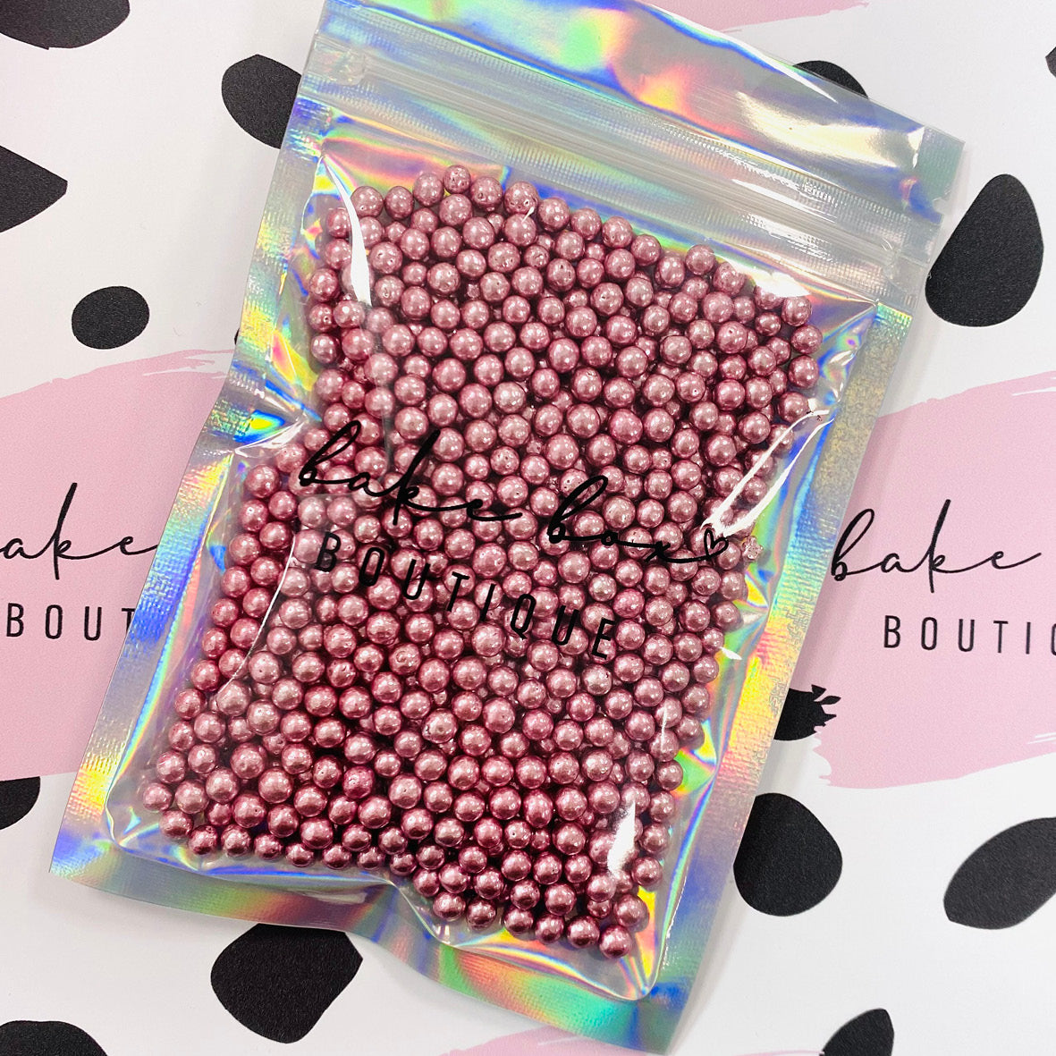 METALLIC PINK 4MM PEARLS SPRINKLES Bake Box Boutique