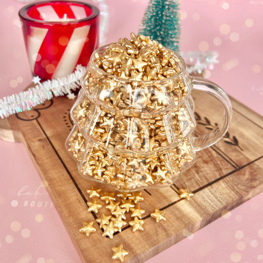 METALLIC GOLD STARS - SPRINKLE MIX