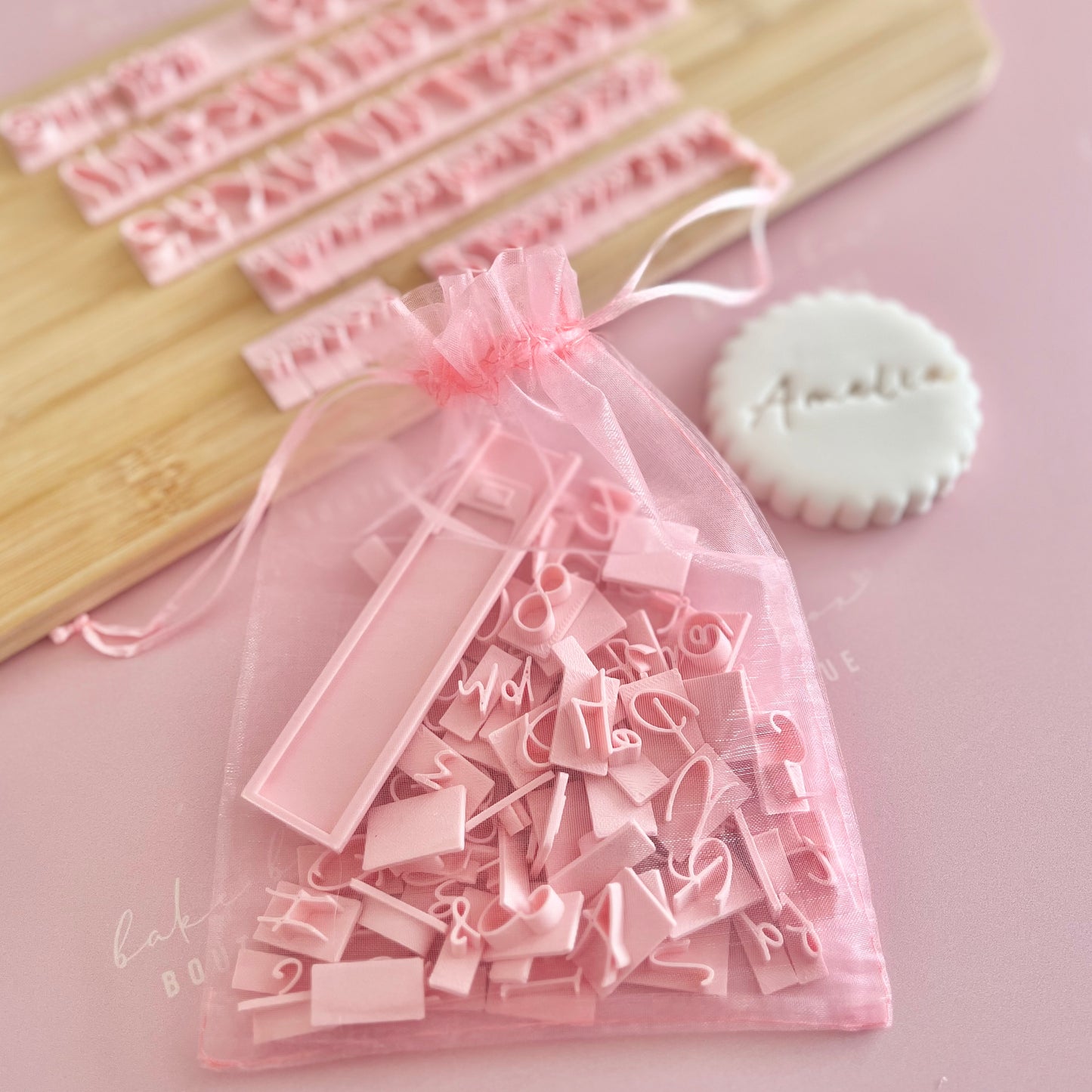 MINI ALPHABET COOKIE STAMP SET - AMELIA