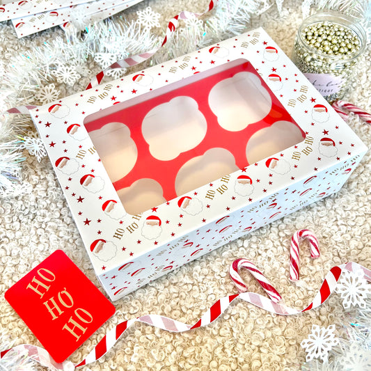 SANTA CUPCAKE BOXES - PACK OF 4