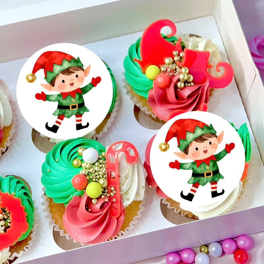EDIBLE TOPPERS - ELF GREEN AND RED