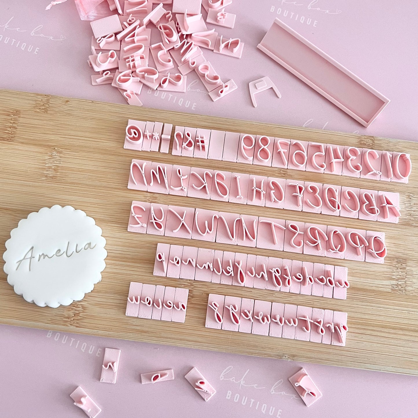 MINI ALPHABET COOKIE STAMP SET - AMELIA