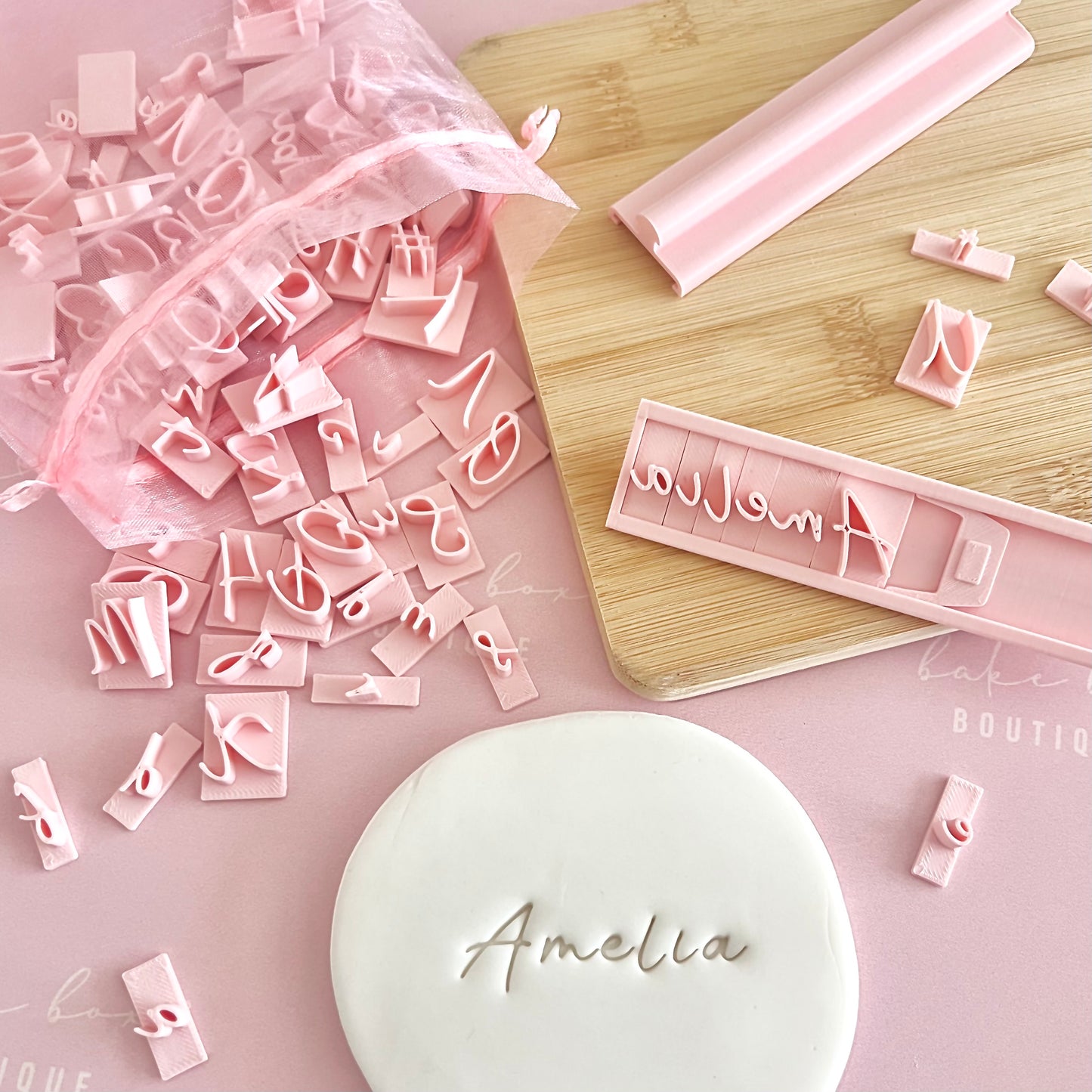MINI ALPHABET COOKIE STAMP SET - AMELIA