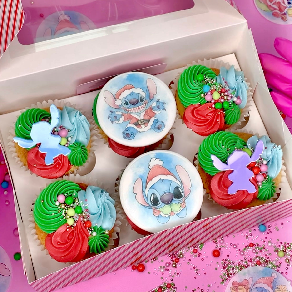 EDIBLE TOPPERS - STITCH CHRISTMAS