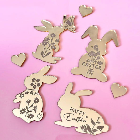 EASTER BUNNIES - METALLIC CHARM TOPPERS