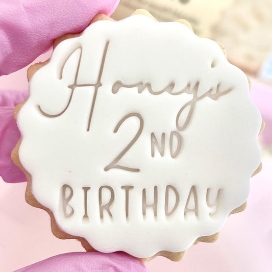 CUSTOMISED STAMP - NAME AGE BIRTHDAY