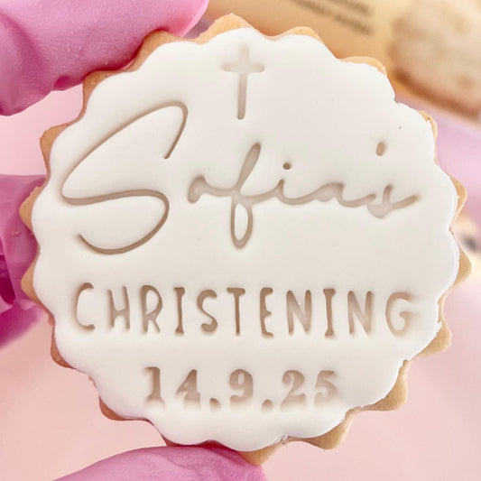 CUSTOMISED STAMP - NAME CHRISTENING DATE
