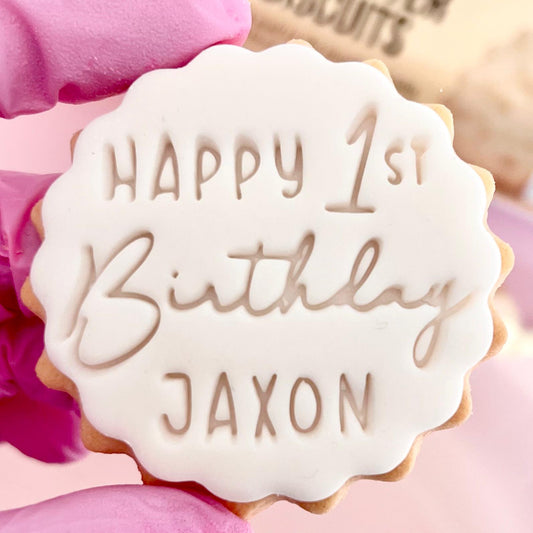 CUSTOMISED STAMP - HAPPY AGE BIRTHDAY NAME