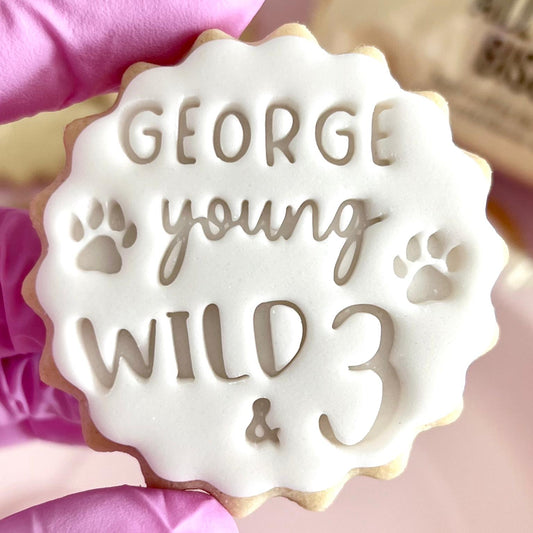 CUSTOMISED STAMP - NAME YOUNG WILD & 3