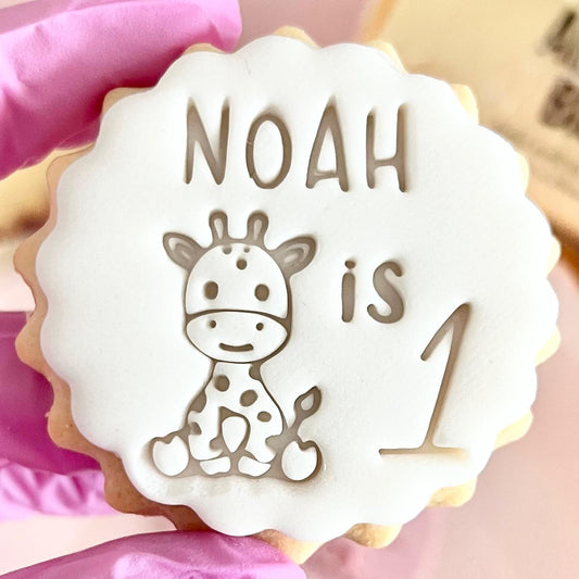 CUSTOMISED STAMP - NAME IS AGE GIRAFFE