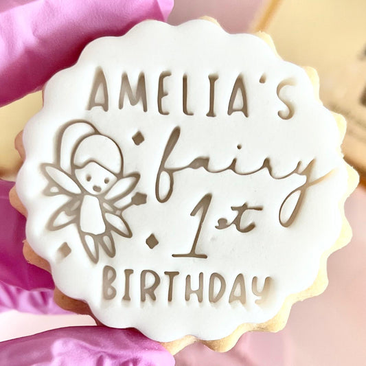 CUSTOMISED STAMP - NAME FAIRY 1ST BIRTHDAY