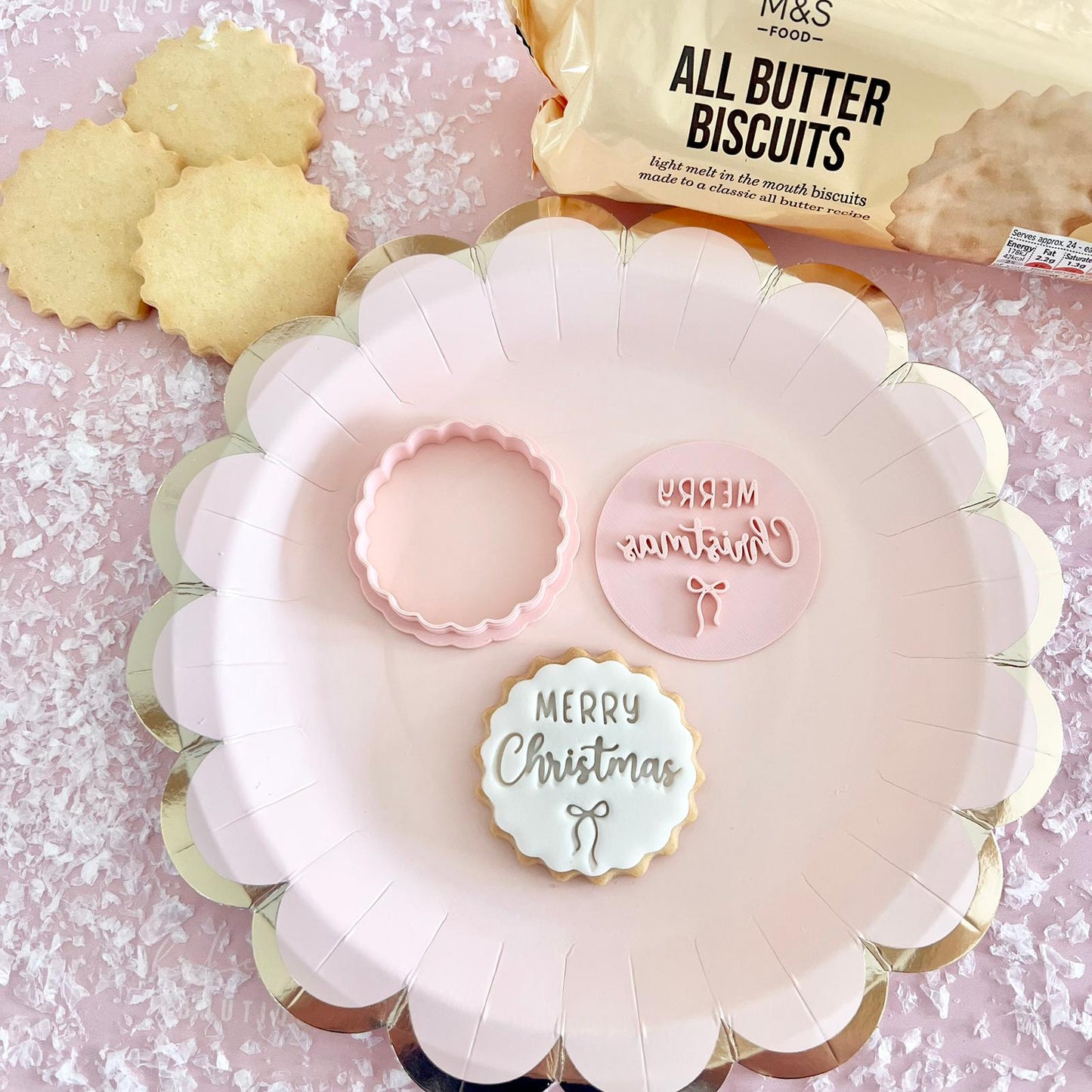 MERRY CHRISTMAS BOW STAMP