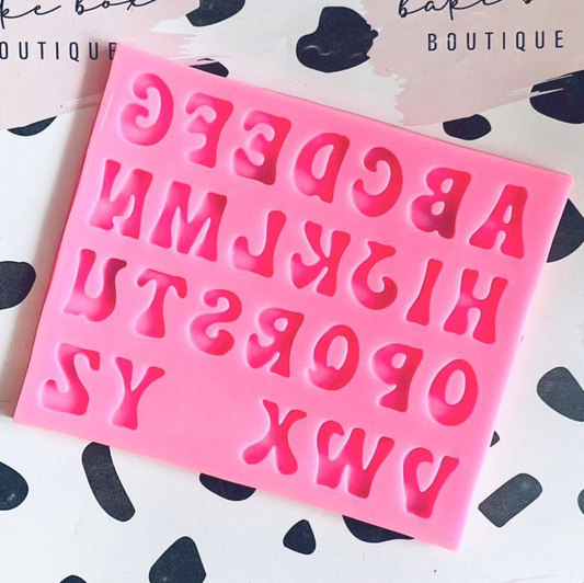 GROOVY UPPERCASE ALPHABET MOULD