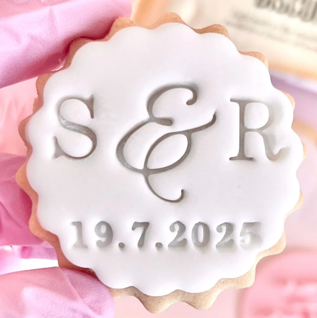 CUSTOMISED STAMP - WEDDING NAME DATE INITIALS – Bake Box Boutique