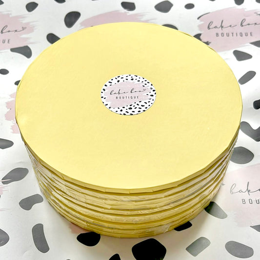 BENTO CAKE BOARDS - PASTEL YELLOW - 6 INCH - PACK OF 5