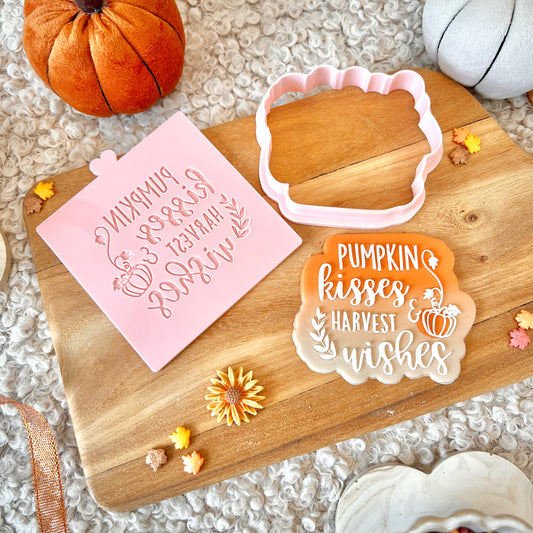 PUMPKIN KISSES & HARVEST WISHES - RAISED EMBOSSER