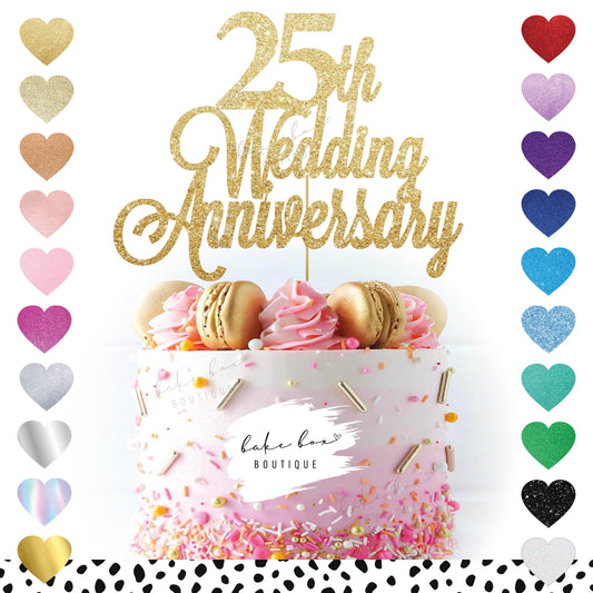 25TH WEDDING ANNIVERSARY - CAKE TOPPER