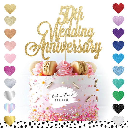 50TH WEDDING ANNIVERSARY - CAKE TOPPER