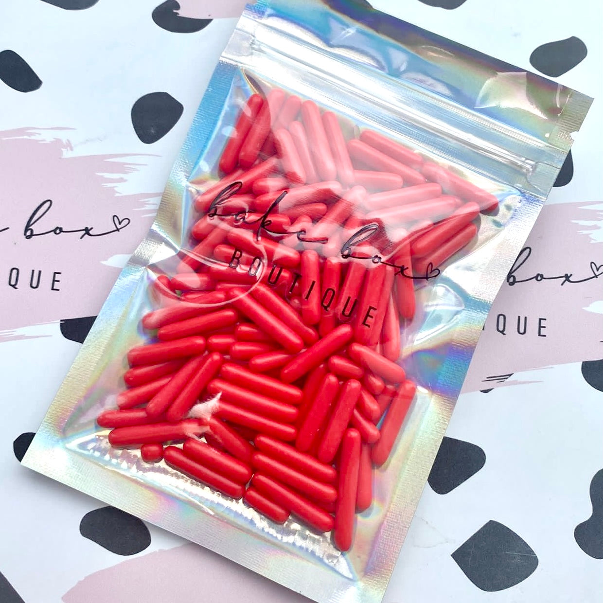 Red Rondo Sprinkle POLISHED RED RODS - SPRINKLES – Bake Box Boutique