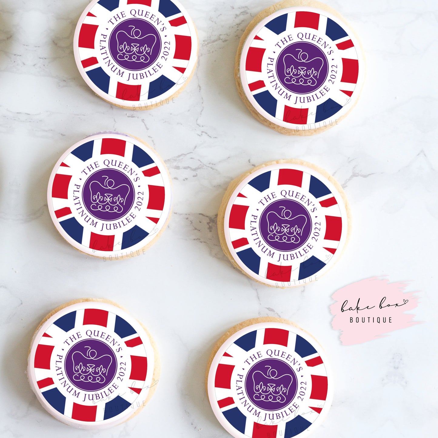 EDIBLE TOPPERS - PLATINUM JUBILEE FLAG