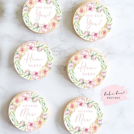 EDIBLE TOPPERS - HEN PARTY BLUSH WREATH