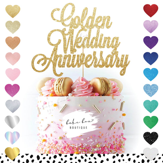 GOLDEN WEDDING ANNIVERSARY - CAKE TOPPER