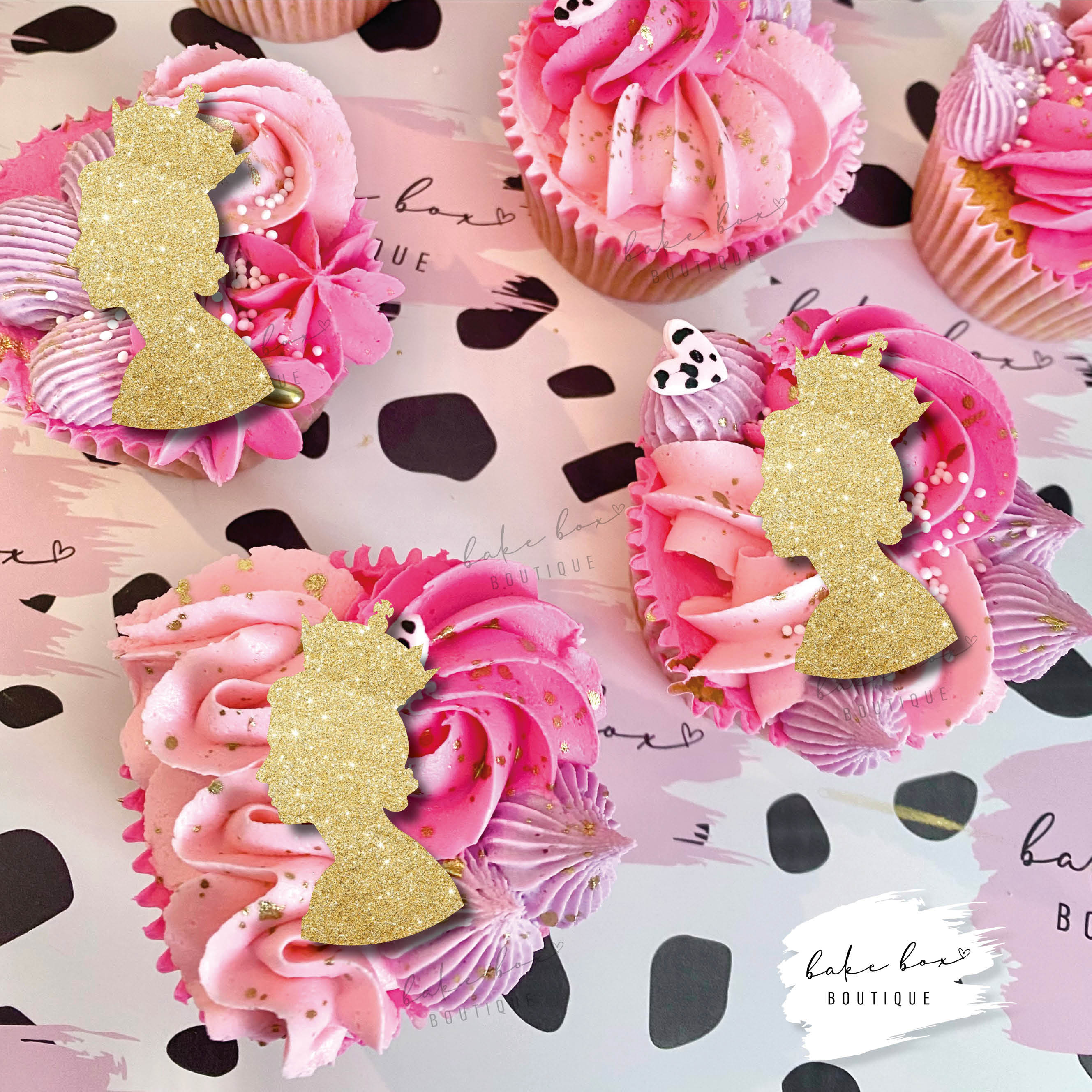 THE QUEEN CUPCAKE TOPPERS Bake Box Boutique