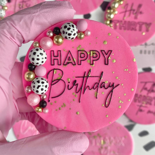 HAPPY BIRTHDAY - RAISED EMBOSSER OUTLINE