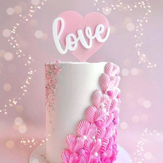 LARGE ACRYLIC LOVE HEART CAKE TOPPER