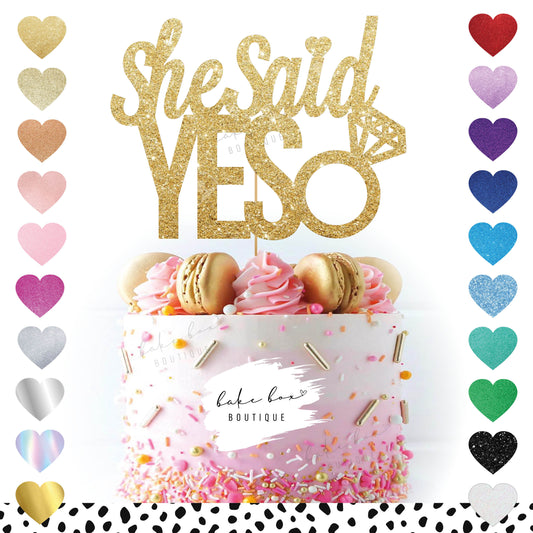 SHE SAID YES - CAKE TOPPER