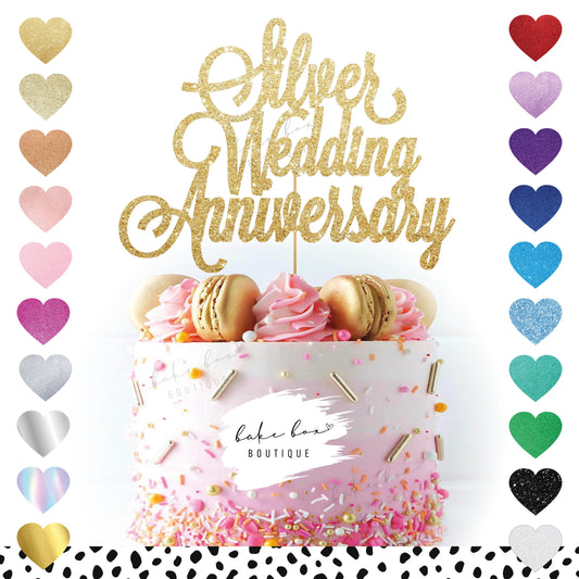 SILVER WEDDING ANNIVERSARY - CAKE TOPPER