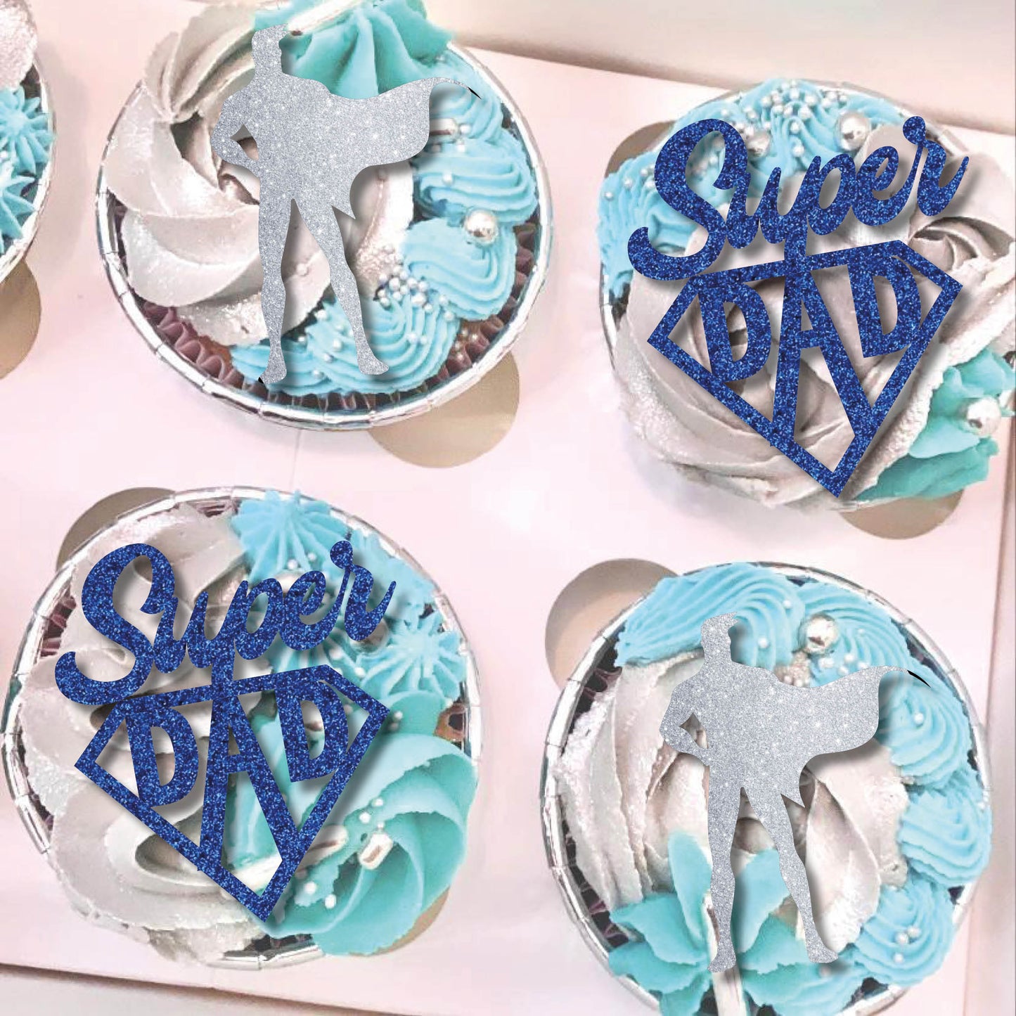 SUPER DAD - CUPCAKE TOPPERS