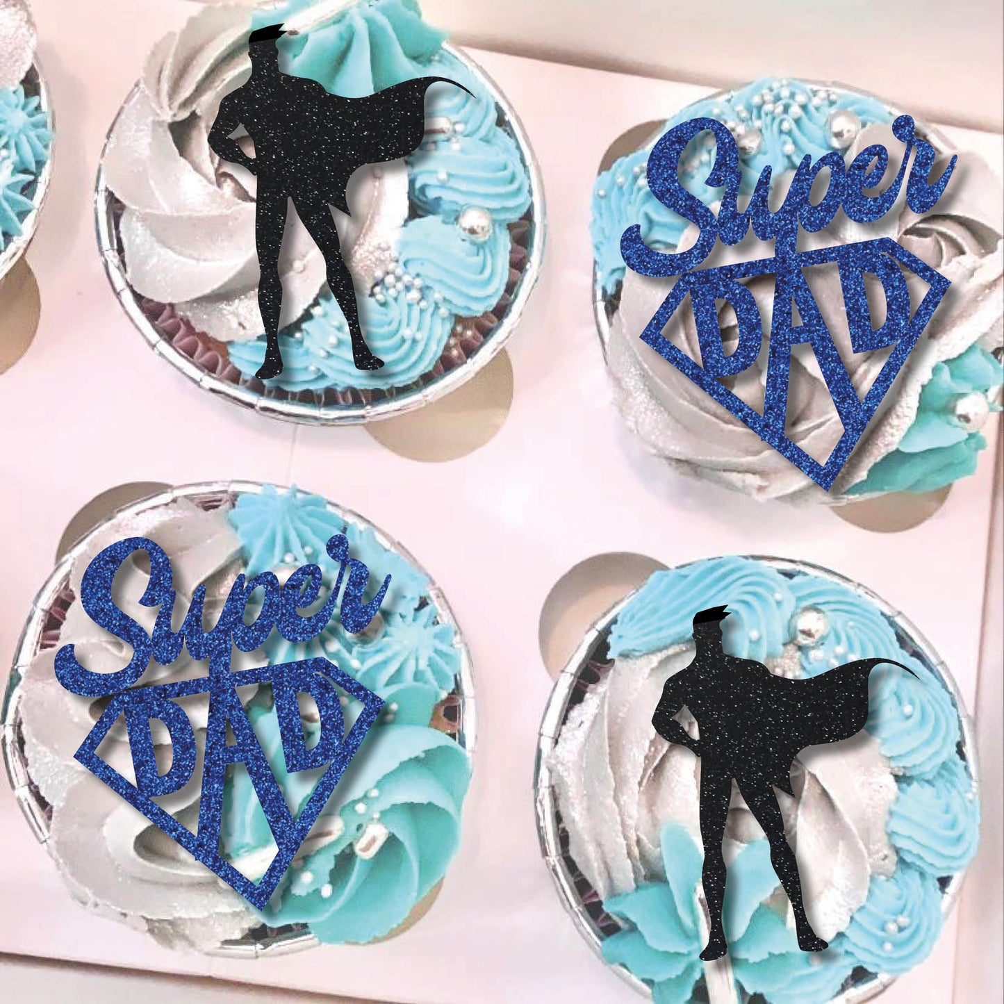 SUPER DAD - CUPCAKE TOPPERS