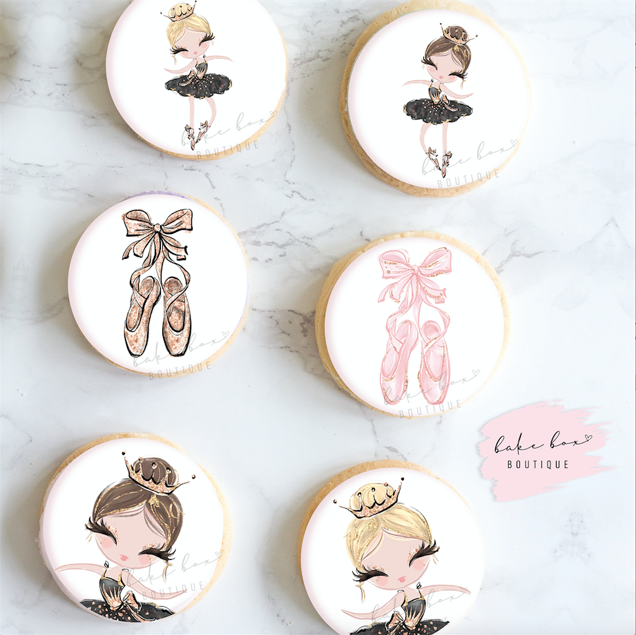 EDIBLE TOPPERS -BALLERINA BLACK AND GOLD