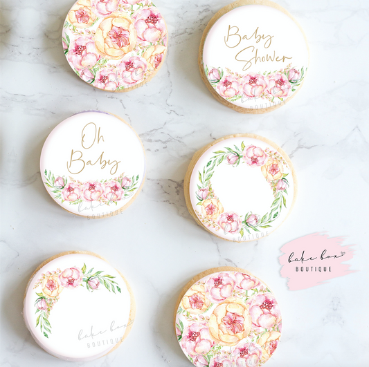 EDIBLE TOPPERS - BABY SHOWER PEONY
