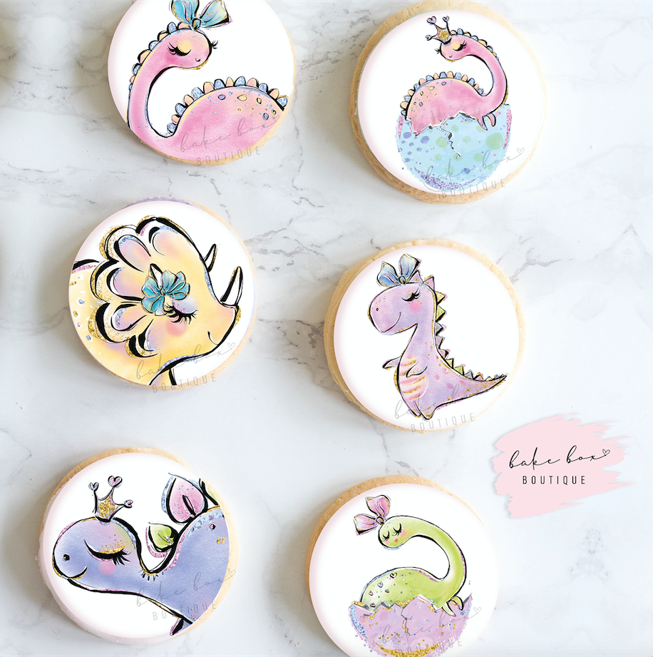 EDIBLE TOPPERS - CUTE DINOSAURS