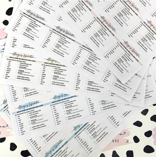 ALLERGEN LABELS - CHOOSE YOUR COLOUR