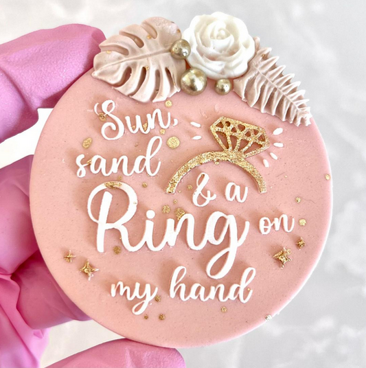 SUN, SAND & A RING ON MY HAND - RAISED EMBOSSER
