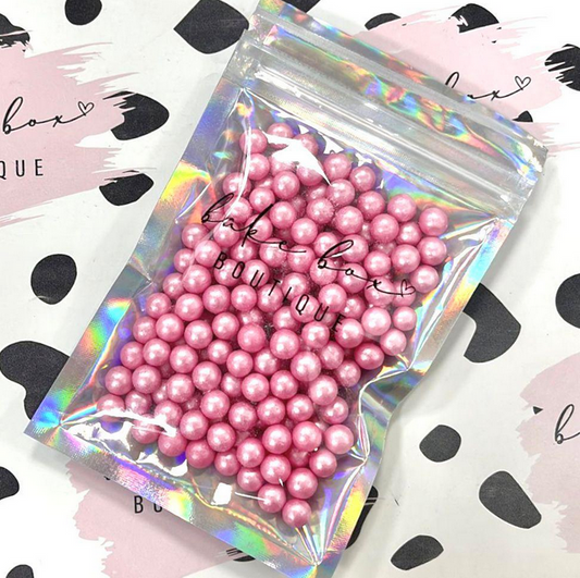 PINK GLIMMER 7MM PEARLS - SPRINKLES