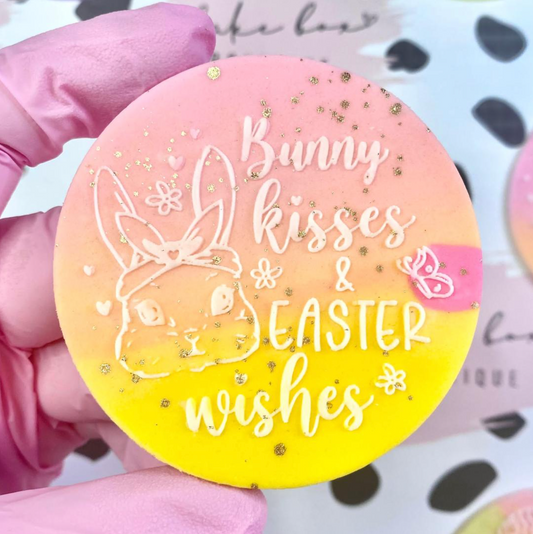 BUNNY KISSES & EASTER WISHES - RAISED EMBOSSER