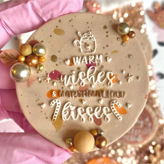 WARM WISHES & MARSHMALLOW KISSES  - RAISED EMBOSSER