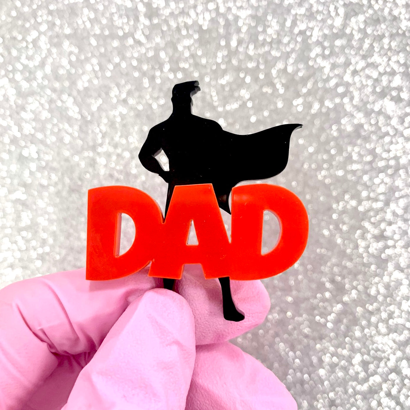 DAD SUPER HERO CHARM TOPPERS