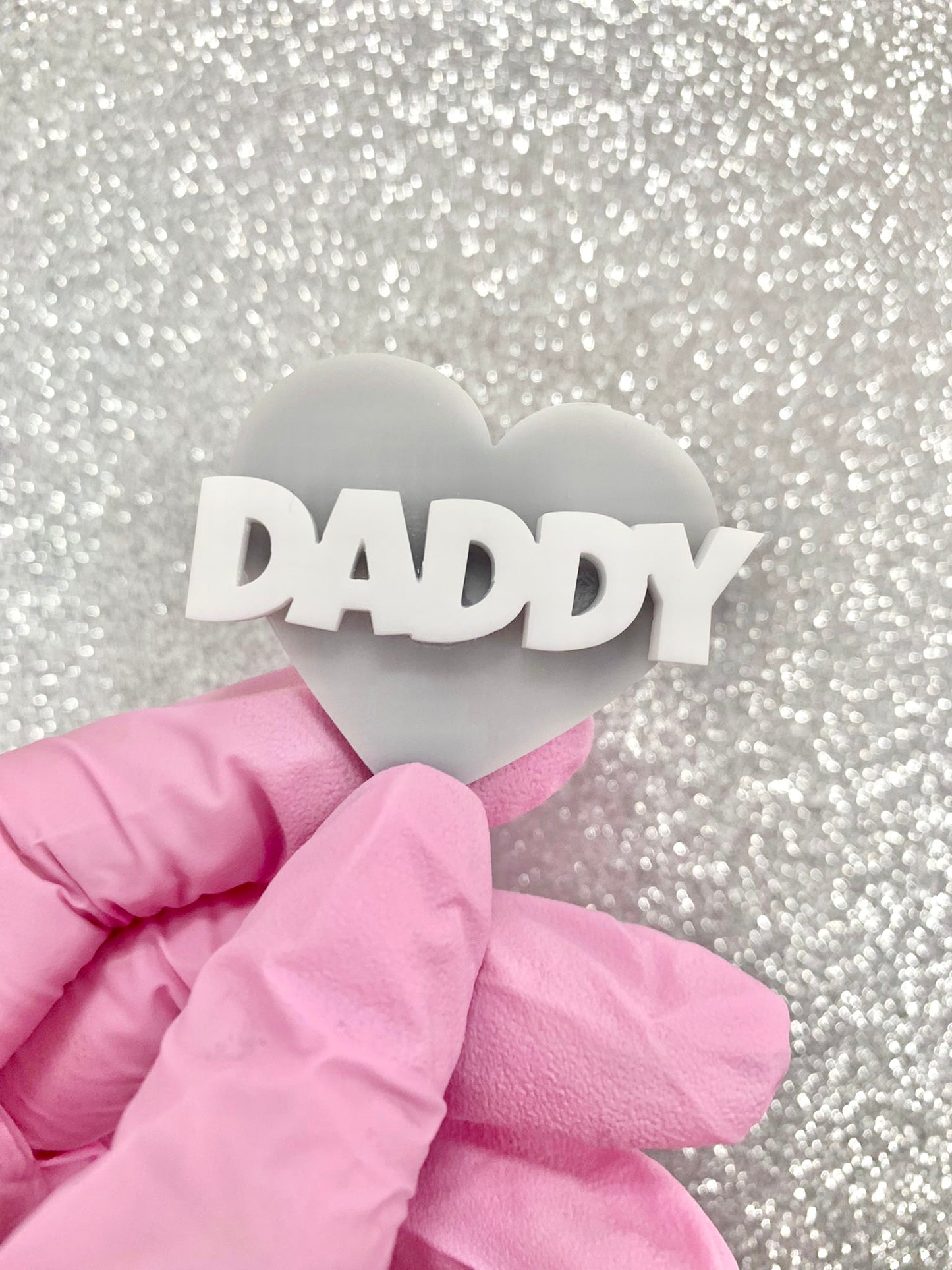DADDY HEART CHARM TOPPERS