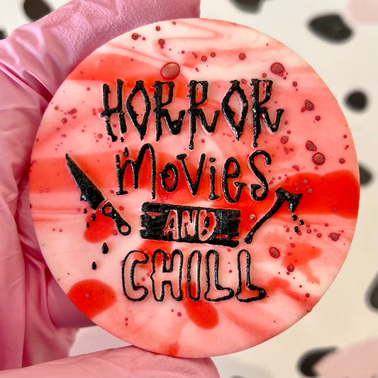 HORROR MOVIES AND CHILL  - RAISED EMBOSSER