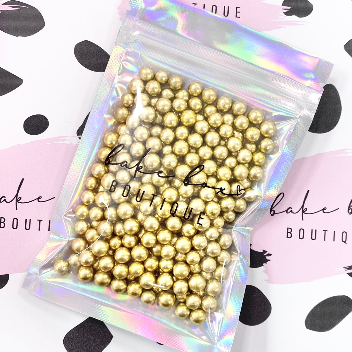 GOLD 6MM PEARLS SPRINKLES Bake Box Boutique